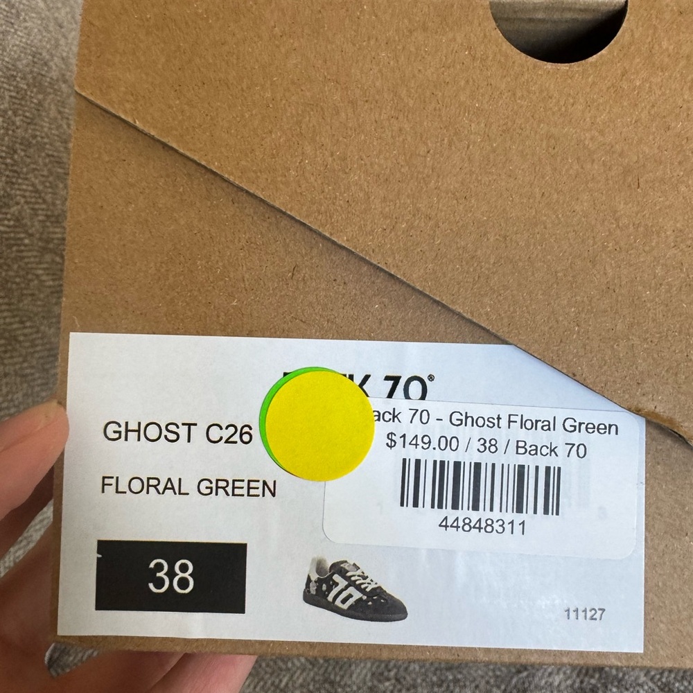 Back70- NWB Green and Pink Floral Ghost Sneakers - Picture 6 of 6